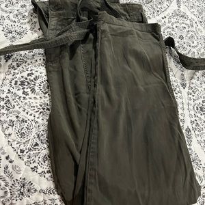 Maurice Army Green Cargo Utility pant with Waist Tie Size 14, New